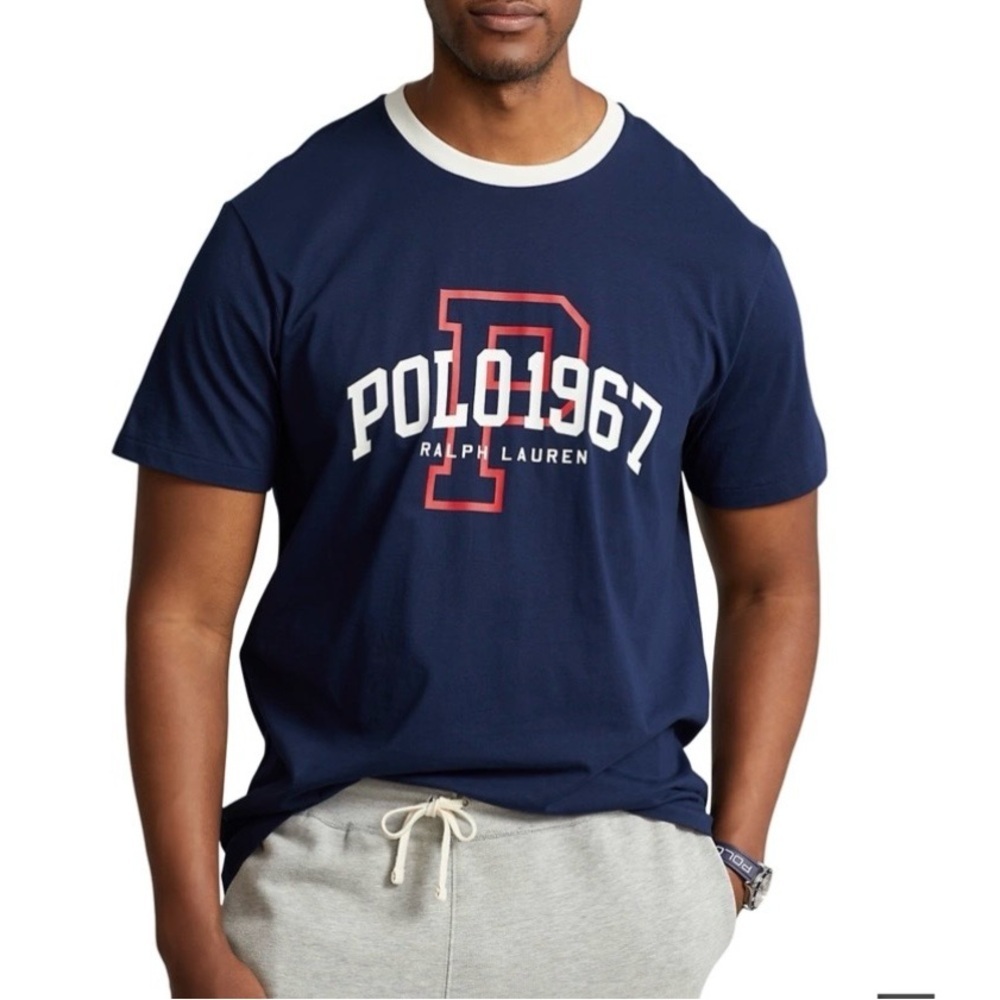 Polo Ralph Lauren Classic Fit Logo Jersey Tee Graphic Men’s 3XLT Blue Big Tall